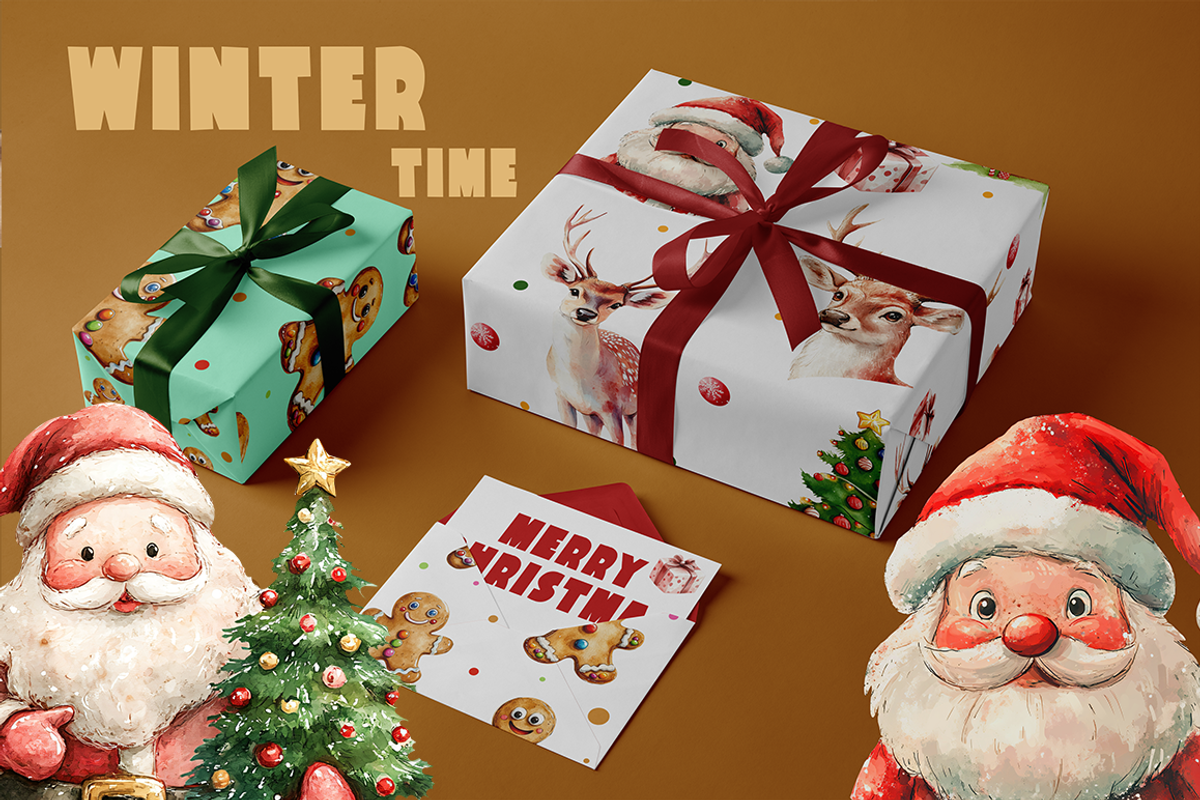 Santa Time Christmas Collection, a Seasonal Illustration by KlymchukArtworks (Photo 3 of 9)
