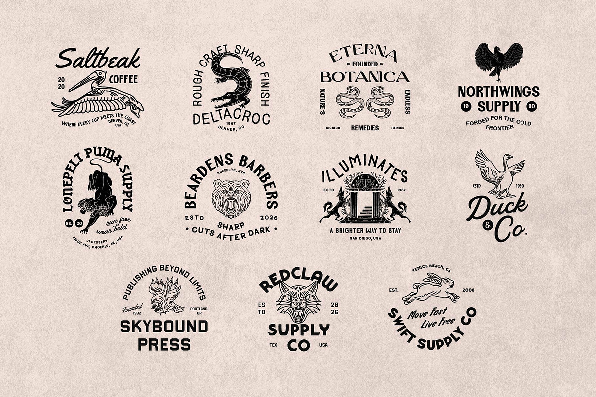 Beast Logo & Badge Pack, an Animal Illustration by Skilline Supply Co. (Photo 3 of 12)