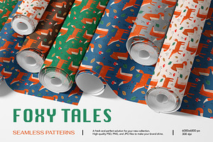 Foxy Tales — Seamless Patterns, a Pattern Graphic by Alona Savchuk