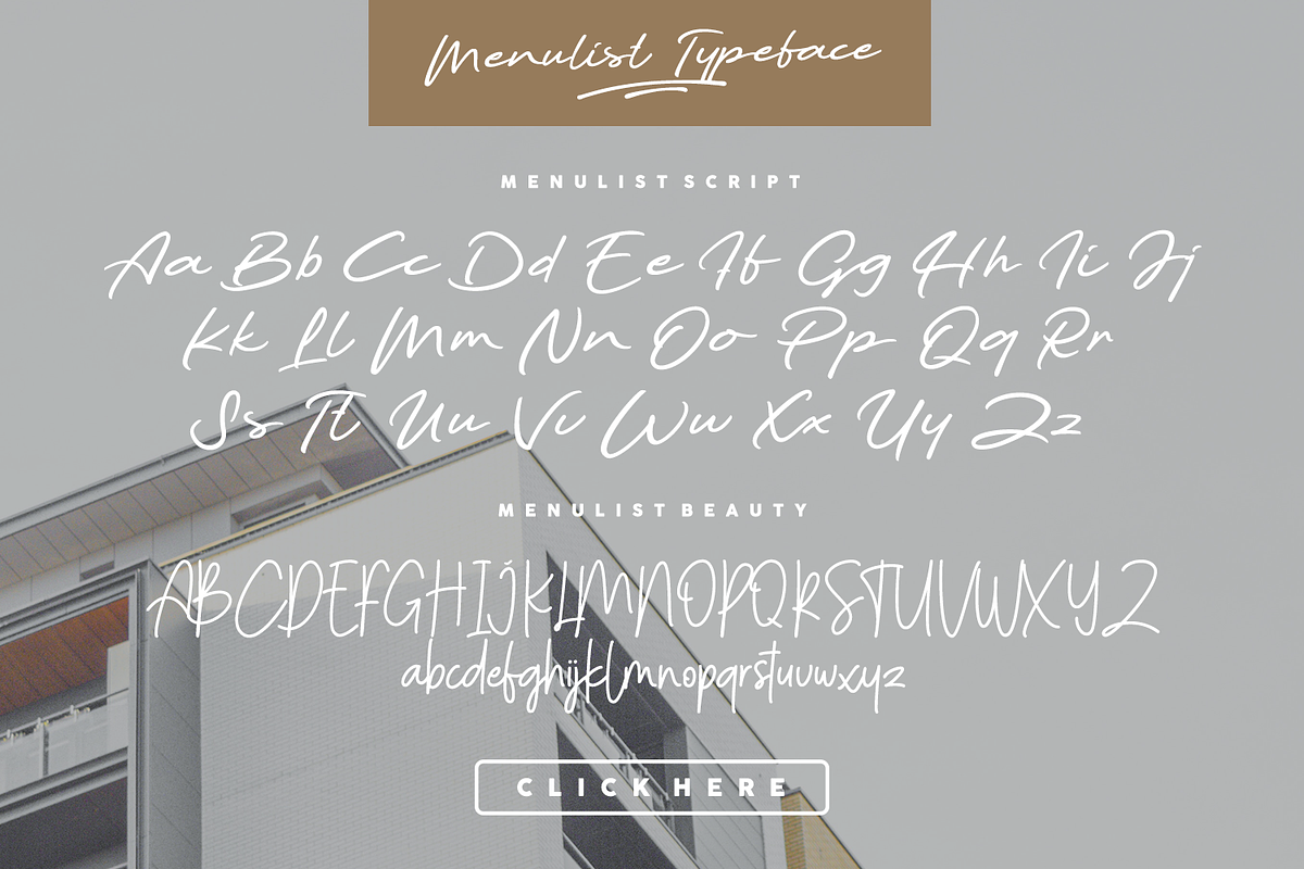 SALE! Menulist Typeface, a Script Font by Emtheen Std. (Photo 13 of 13)
