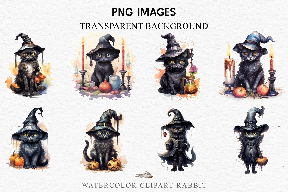 Halloween Witch Wizard Black Kitten, an Animal Illustration by Rabbit Heart (Photo 3 of 10)