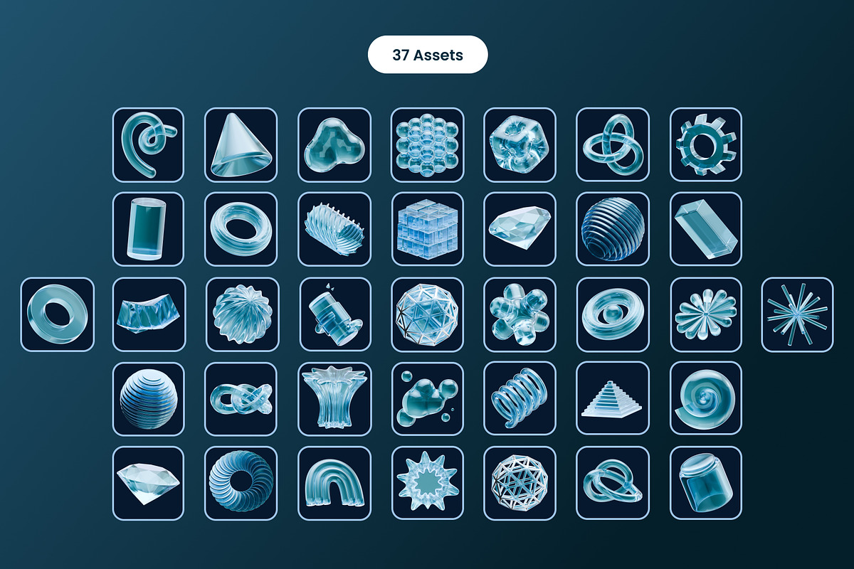 Abstract Shapes (v2) 3D Icons, an Object 3D Model by Azam Creative (Photo 5 of 5)