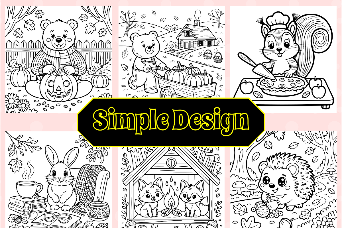 Cozy Animal Autumn Bold & Easy Color, an Animal Illustration by Design Zone (Photo 3 of 4)