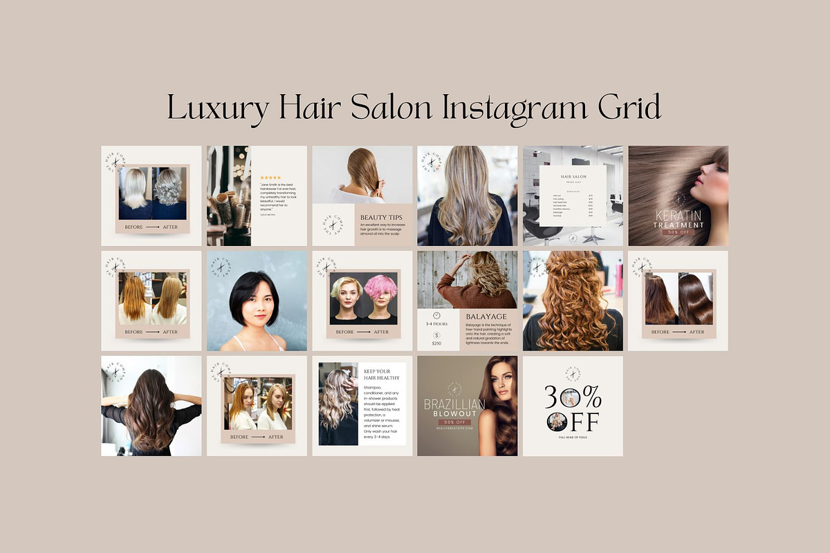 Luxury Hair Salon Instagram Grid, a Social Media Template by Sincerely Media (Photo 10 of 11)