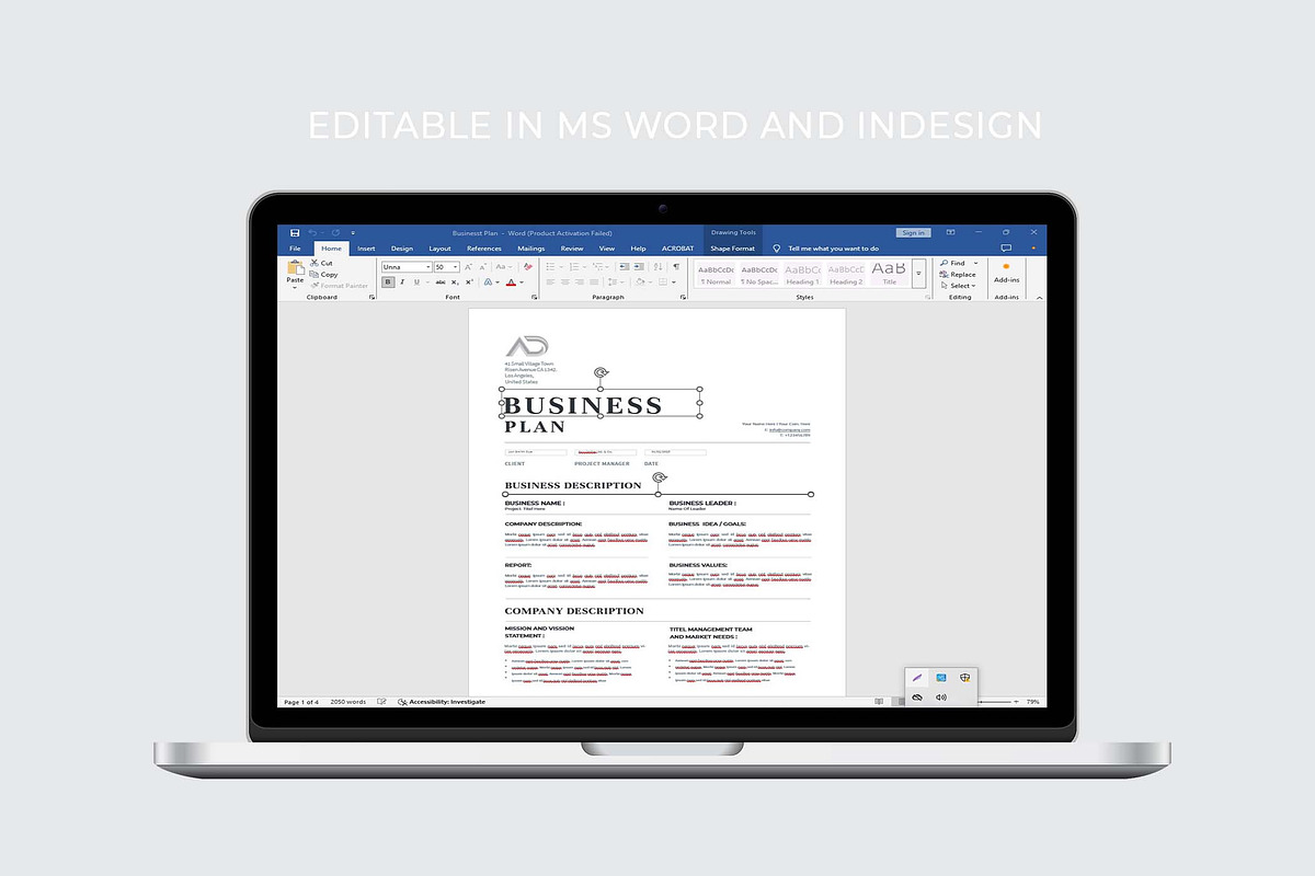 Business Plan | MS Word & Indesign, a Stationery Template by design_hut (Photo 3 of 7)