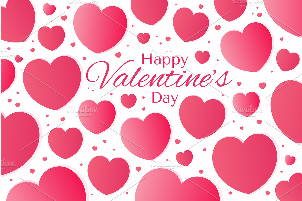 Red, pink hearts Valentines day, an Illustration by sceptical cactus