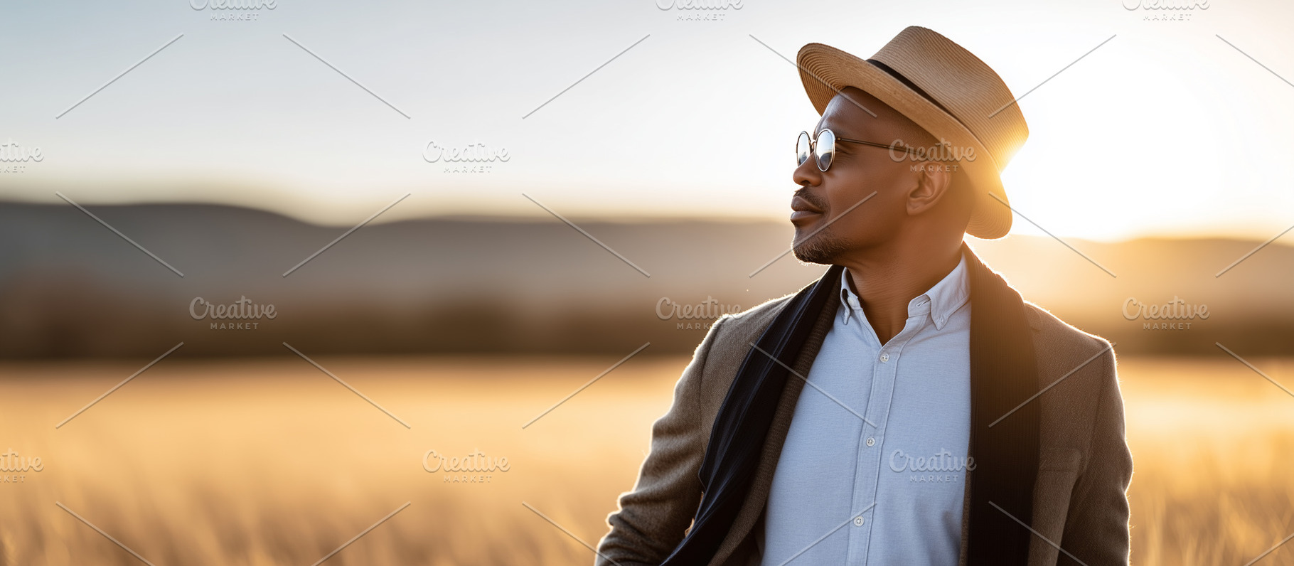 Black mature man in hat and glasses, a Person Photo by MistyDay