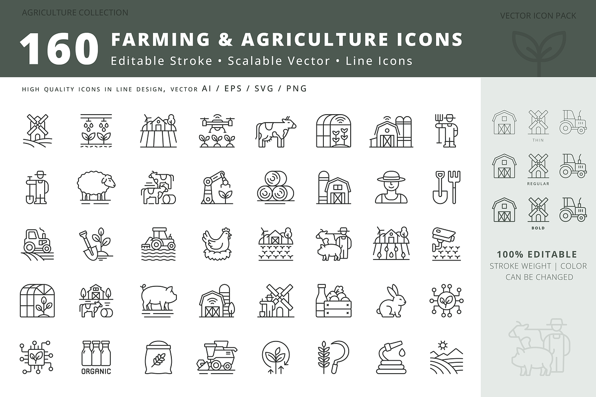 Farming icons collection, an Outline Icon by Bezvershenko (Photo 1 of 9)