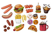 Vector food: vegetables and fruits, a Food Illustration by irina.vaneeva (Thumbnail 4 of 16)