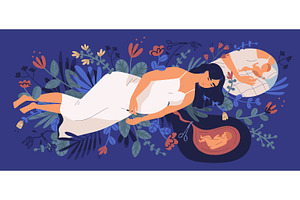 Pregnant woman. Abortion concept, a Healthcare Illustration by Good Studio