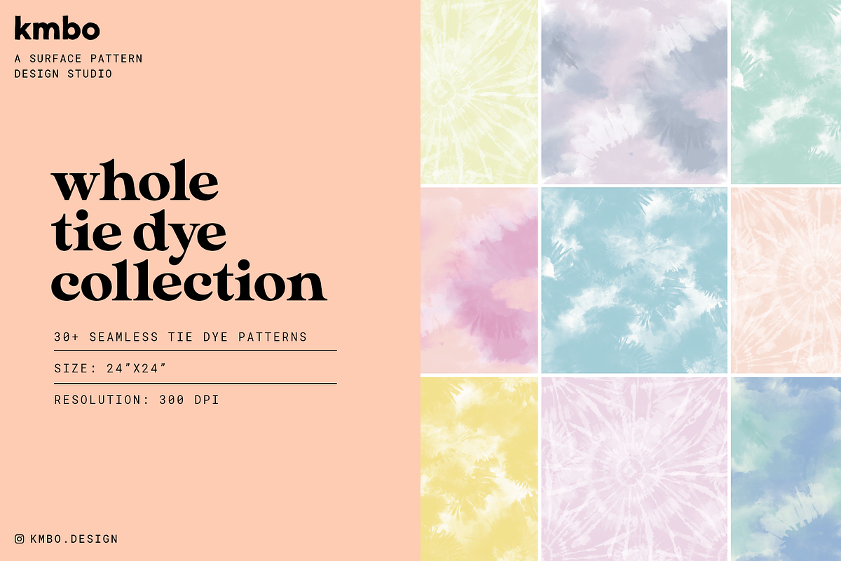 Tie Dye Seamless Pattern Bundle, a Pattern Graphic by KMBO (Photo 1 of 7)