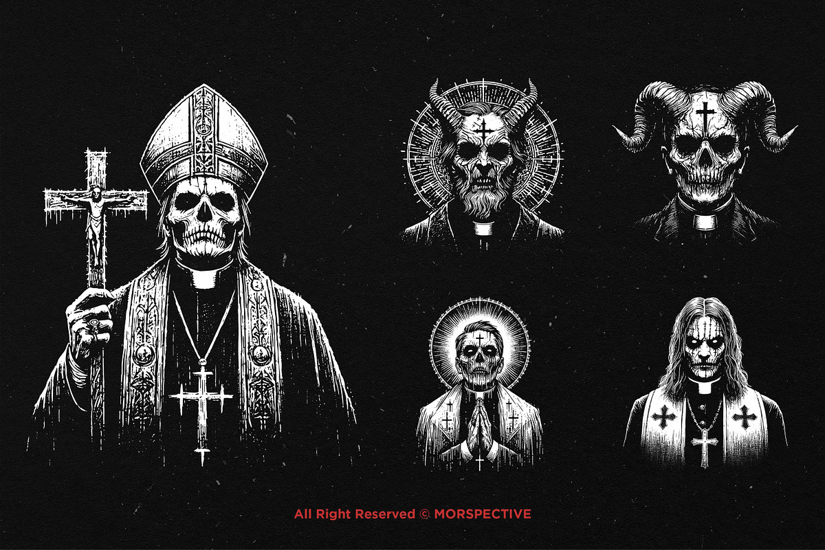 10 Bundle Dark Art Priest Devil, an Illustration by Morspective (Photo 5 of 7)