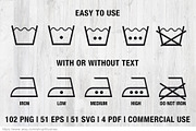 54 textile care symbols, vector set, an Icon by Illustree (Thumbnail 2 of 3)
