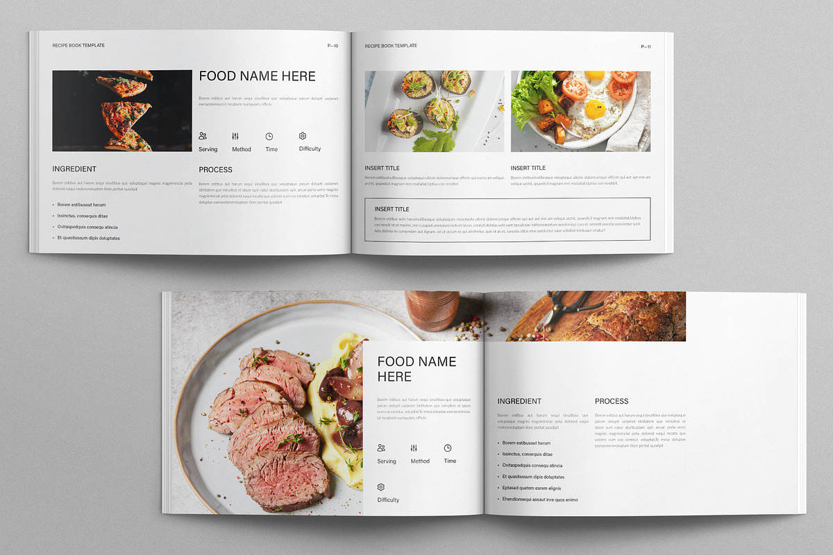 Recipe Cookbook Template Landscape, a Brochure Template by E-Type (Photo 5 of 8)