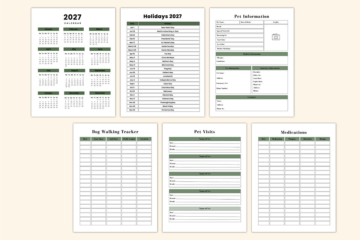2027 Pet Care Organizer, a Stationery Template by Shumaya (Photo 3 of 4)