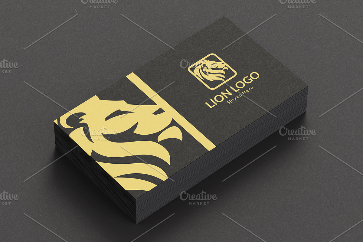 Lion Business Card Design Vector, a Business Card Template by Walldecorated (Photo 3 of 5)