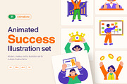 Animated Success Illustration Set, a Person Illustration by Brickclay (Thumbnail 1 of 5)