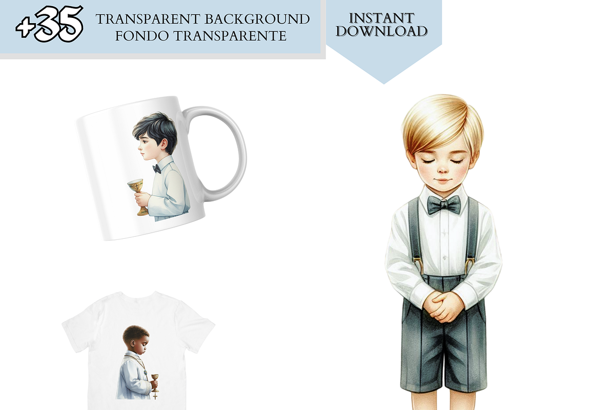 First Communion, Christian Clipart, a Person Illustration by VM PARTYS  BY TAIRUMA (Photo 2 of 10)