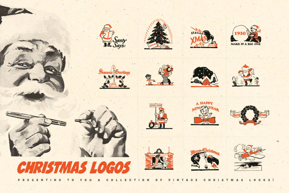 Retro Christmas Design Kit, a Seasonal Illustration by Retro Machine (Photo 10 of 17)