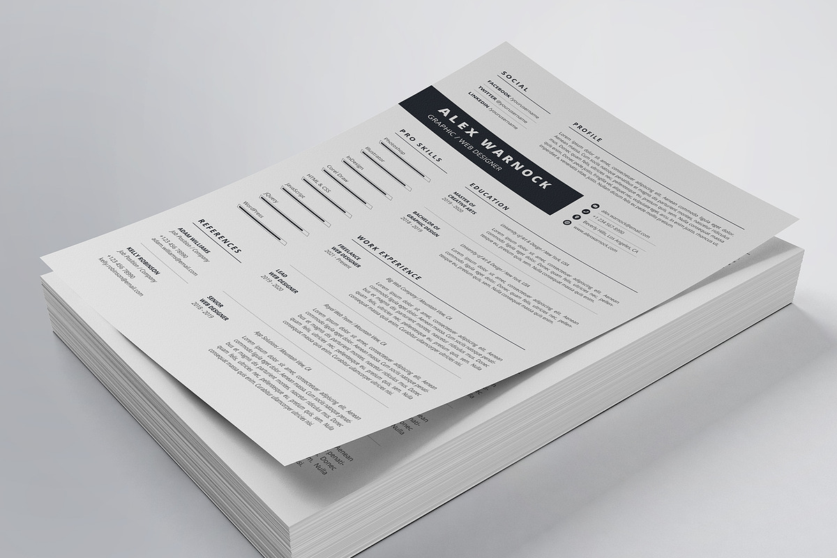 Clean Resume/CV Template, a Resume Template by HueNestify