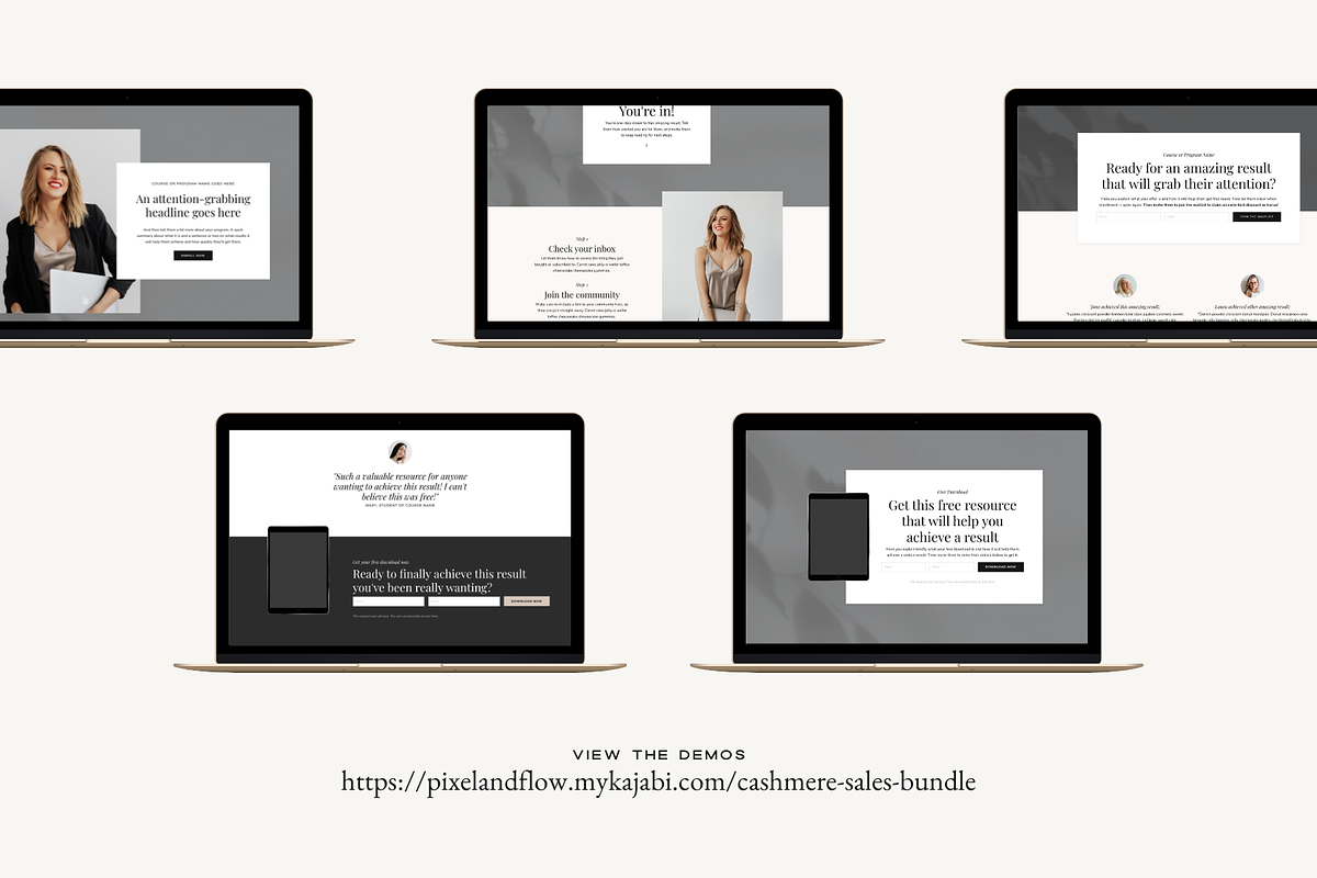 Kajabi Sales Funnel Template Bundle, a Landing Page Template by Pixel & Flow (Photo 2 of 10)