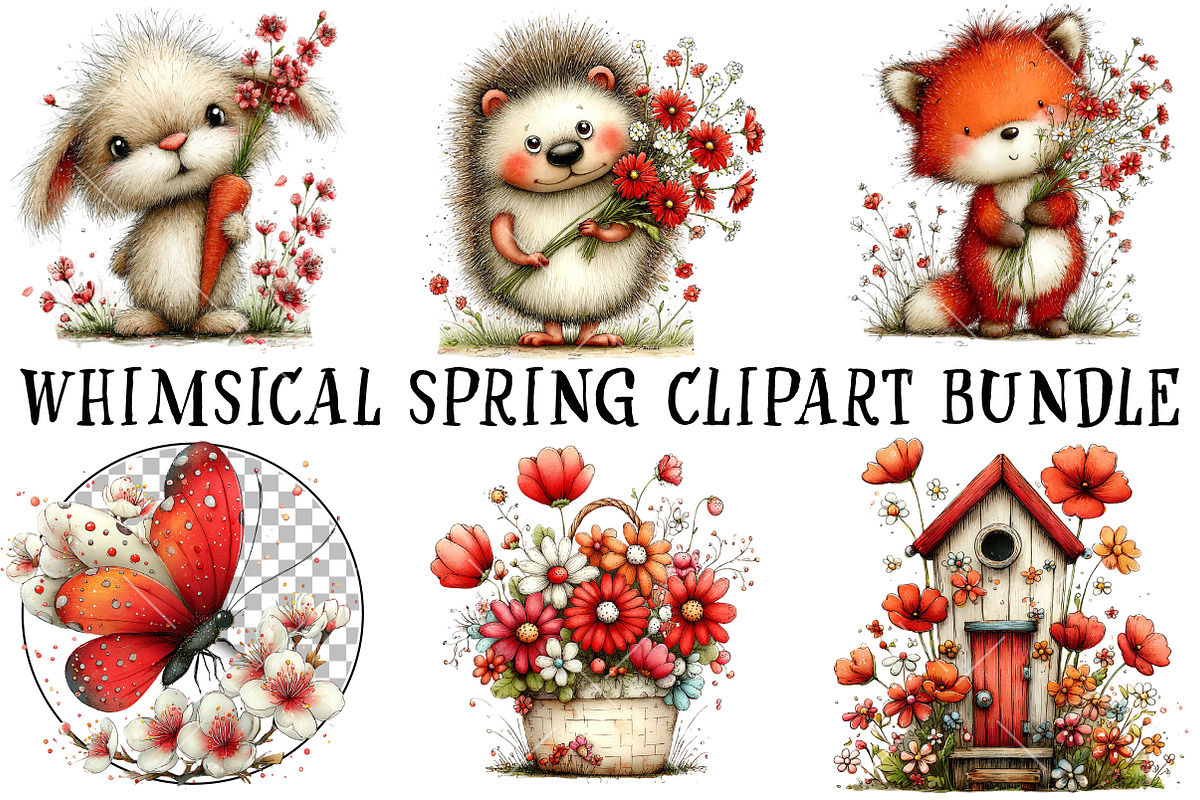 Whimsical Spring Clipart, an Illustration by OK Design (Photo 2 of 6)