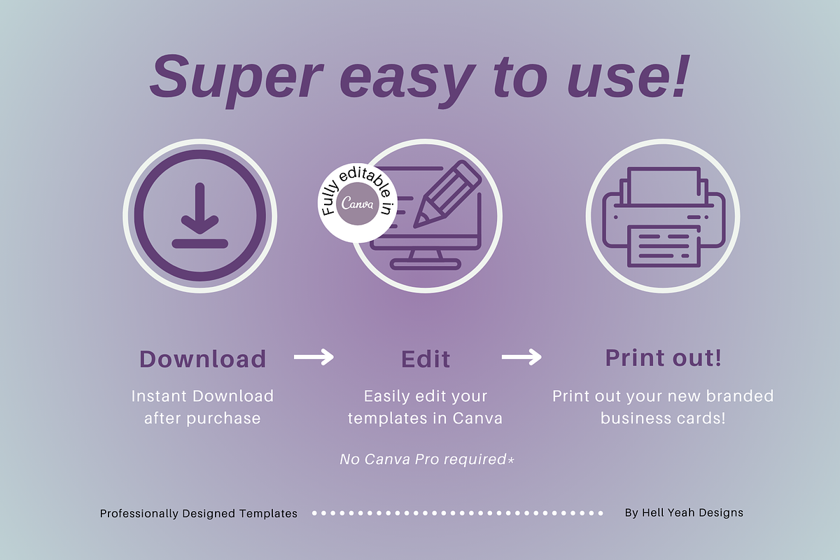 Elegant Business Cards Templates, a Business Card Template by Hell Yeah Designs (Photo 4 of 7)