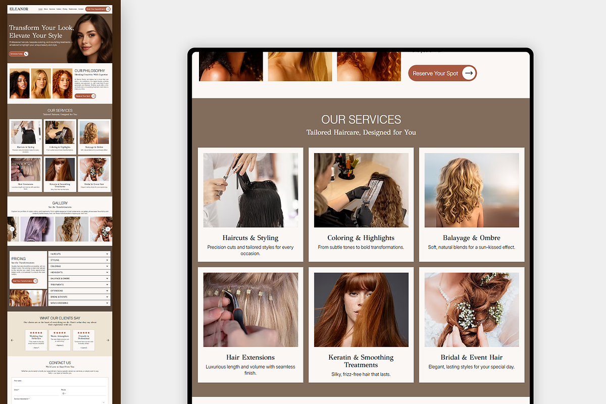 Hair Studio Wix Studio Website preview 7