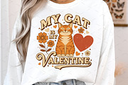 My Cat Is My Valentine Sweatshirt PN, a Graphic by Libby Wishes (Thumbnail 4 of 7)