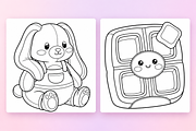 Kawaii Plushies Coloring Pages #1, an Object Illustration by Inkivelle Studio (Thumbnail 2 of 3)