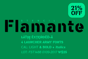 Flamante Stencil -4 Fonts-