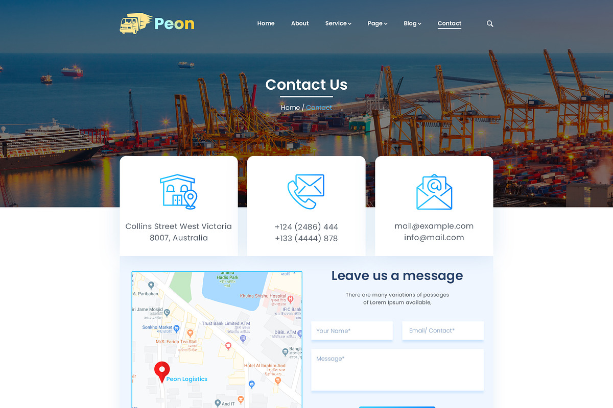 Peon - Logistic PSD Template, a Landing Page Template by Andit themes (Photo 22 of 34)