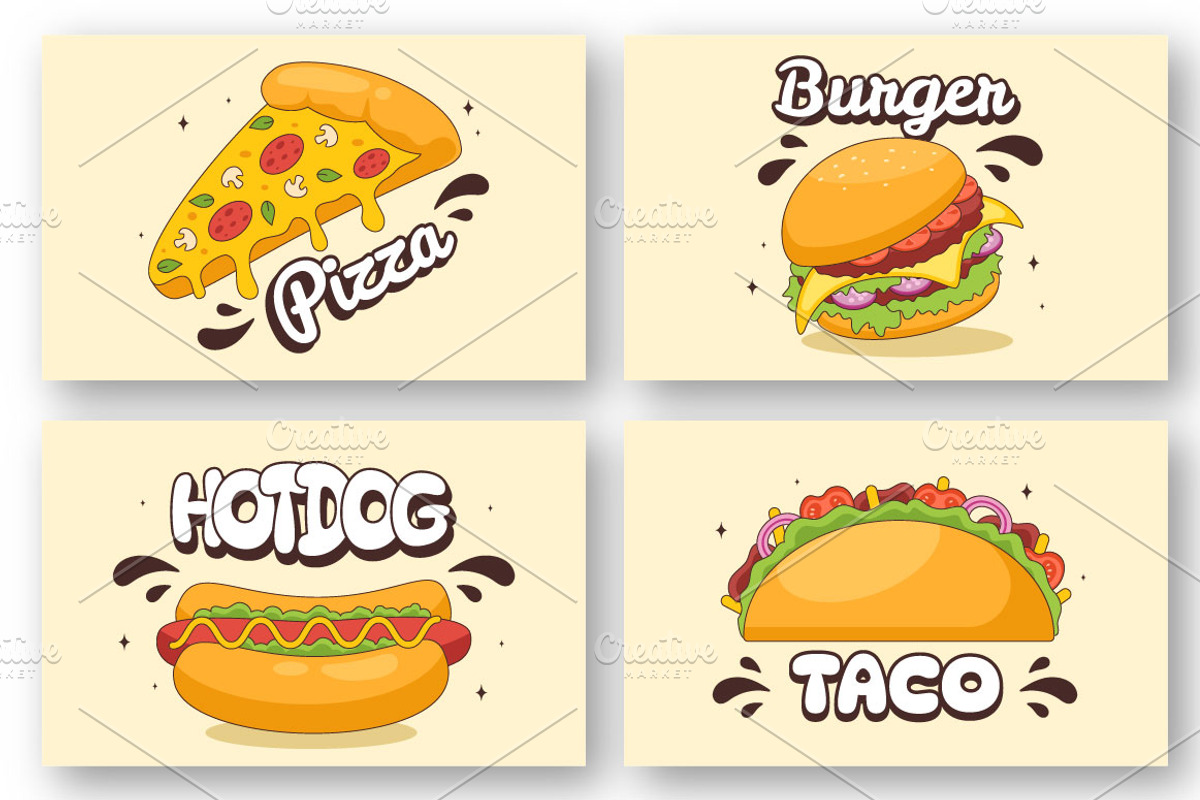 9 Delicious Junk Food Illustration, a Food Illustration by denayunebgt (Photo 3 of 3)