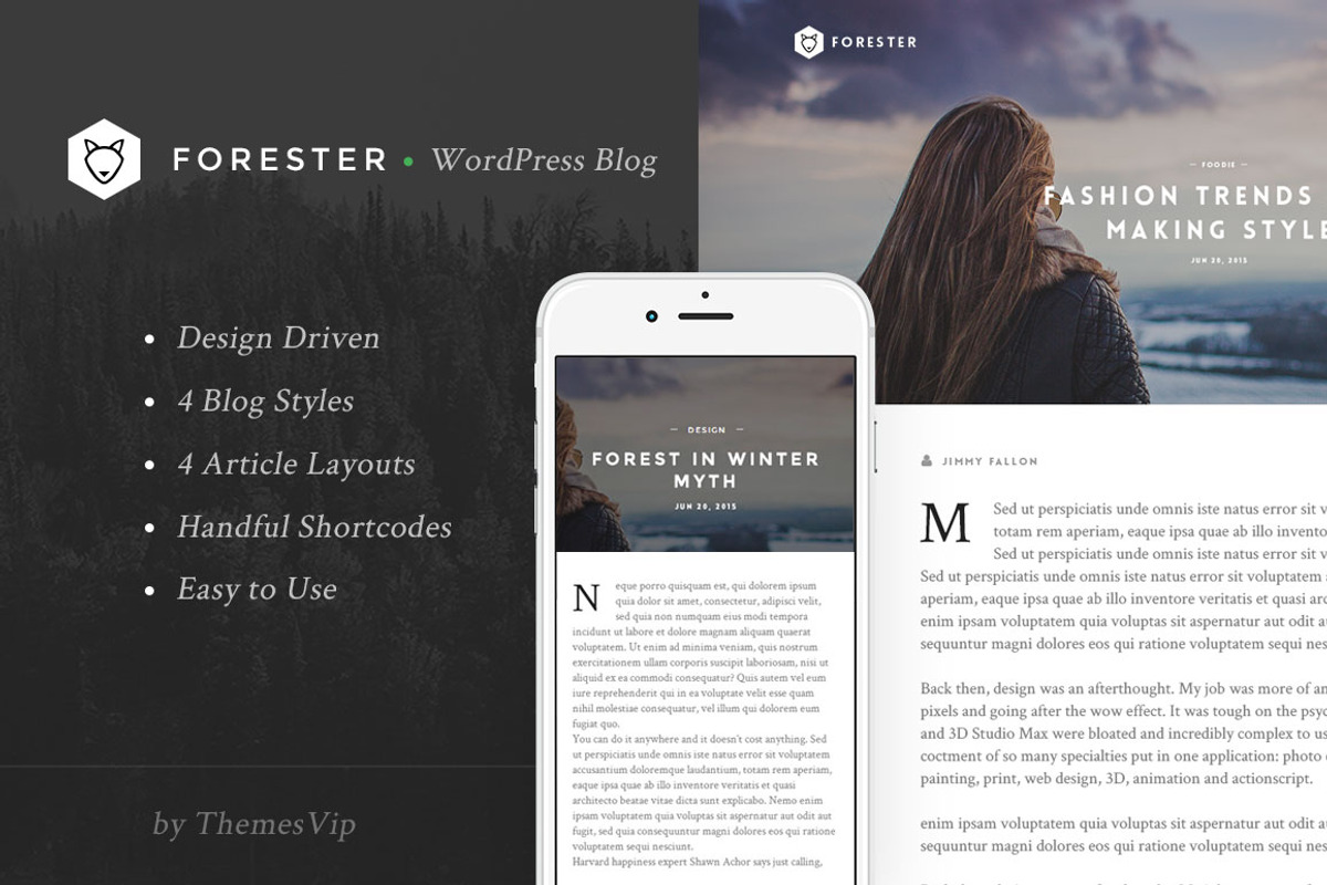 Forester - Classic Responsive Theme, a WordPress Template by ThemeVIP