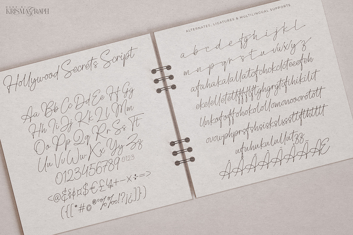 Hollywood Secrets | Font Duo, a Script Font by Krismagraph (Photo 10 of 15)