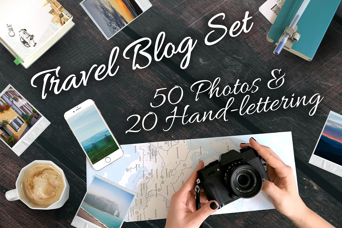 Travel Blog Photo+Handlettering Set, a Social Media Template by Spencerian Sisters (Photo 1 of 5)