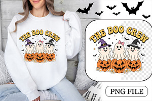Halloween Boo Crew Ghost Pumpkin, a Seasonal Illustration by CrexoraLab