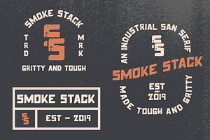 Smoke Stack Font Family 4 Fonts