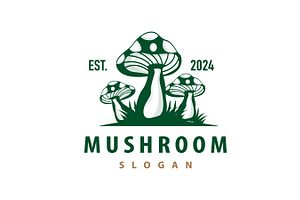 Mushroom Logo Retro Plant Silhouette, a Branding & Logo Template by Maylianaw28
