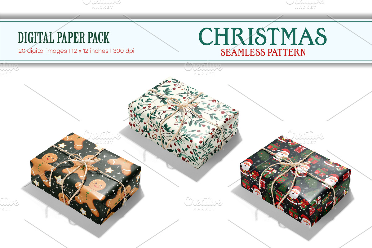 Christmas seamless pattern 04., a Texture Graphic by KENO Mascots (Photo 5 of 5)