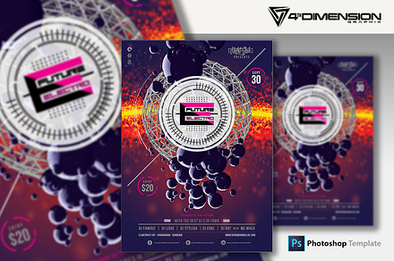 Future Electro A4 Flyer Template