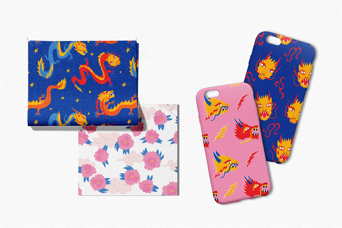 Asian Dragons | Cliparts, Patterns, an Animal Illustration by Felizabeth Design (Photo 11 of 13)