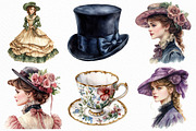 Watercolor Victorian Clipart Bundle, an Illustration by Craft Nest (Thumbnail 2 of 6)