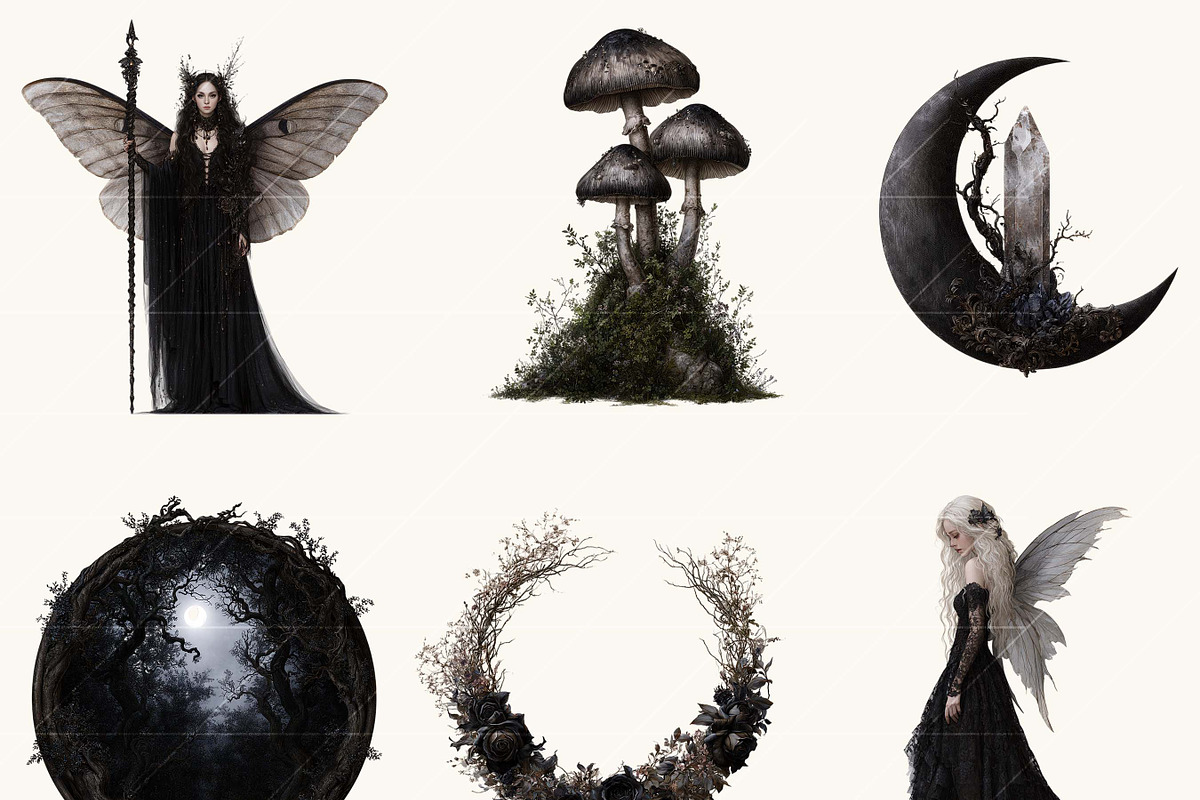 Watercolor Dark Enchanted Gothic, an Object Illustration by BusyDaydesign (Photo 3 of 9)