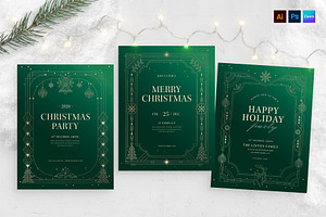 Art Deco Christmas Flyer Template, a Flyer Template by BrandPacks