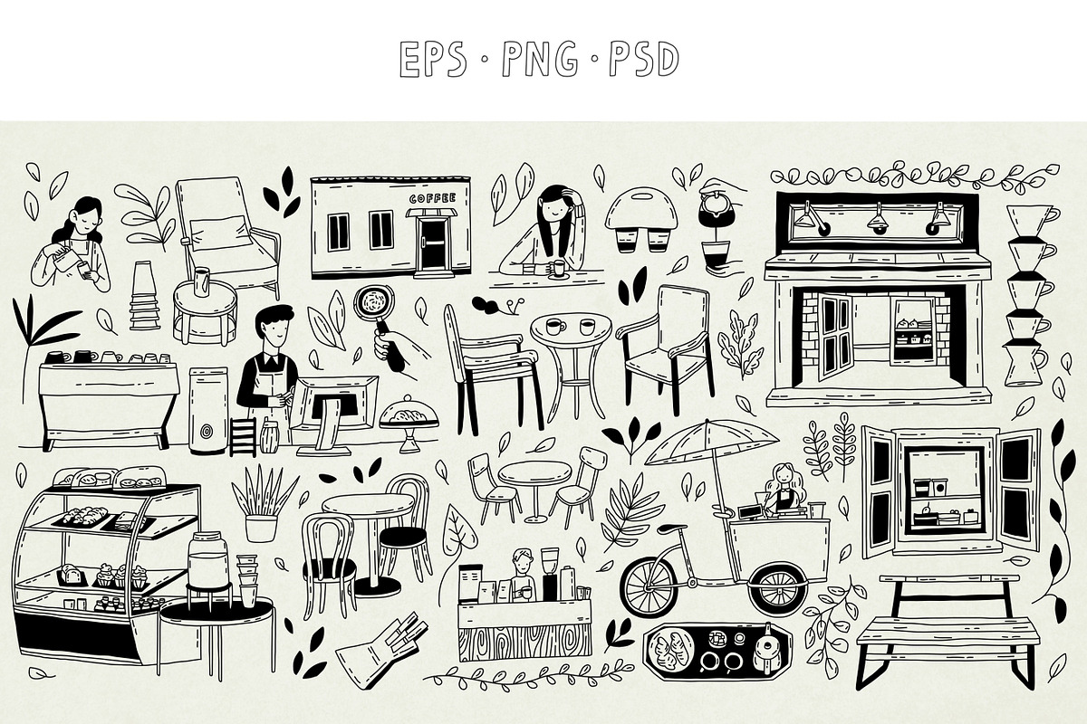 174 Coffee shop illustrations, a Food Illustration by Sasha Mitkalova (Photo 4 of 7)