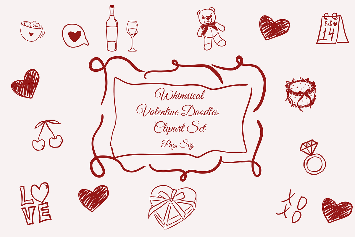 Whimsical Valentine Doodles, a Seasonal Illustration by Anel_S (Photo 1 of 4)
