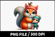 Watercolor Cute Squirrels Clipart, a Graphic by Designking (Thumbnail 2 of 4)