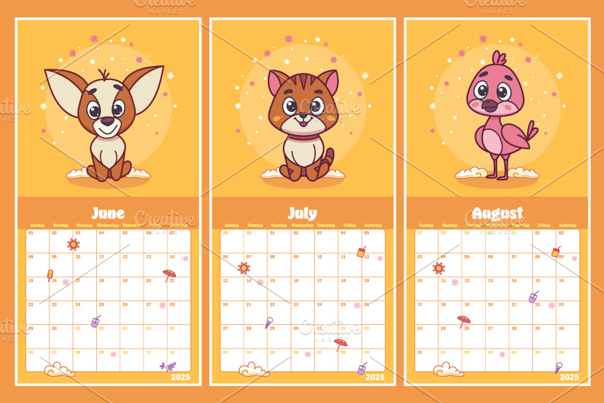 FUNNY ANIMALS 2025 Calendar, a Poster Template by Nearbirds (Photo 5 of 7)