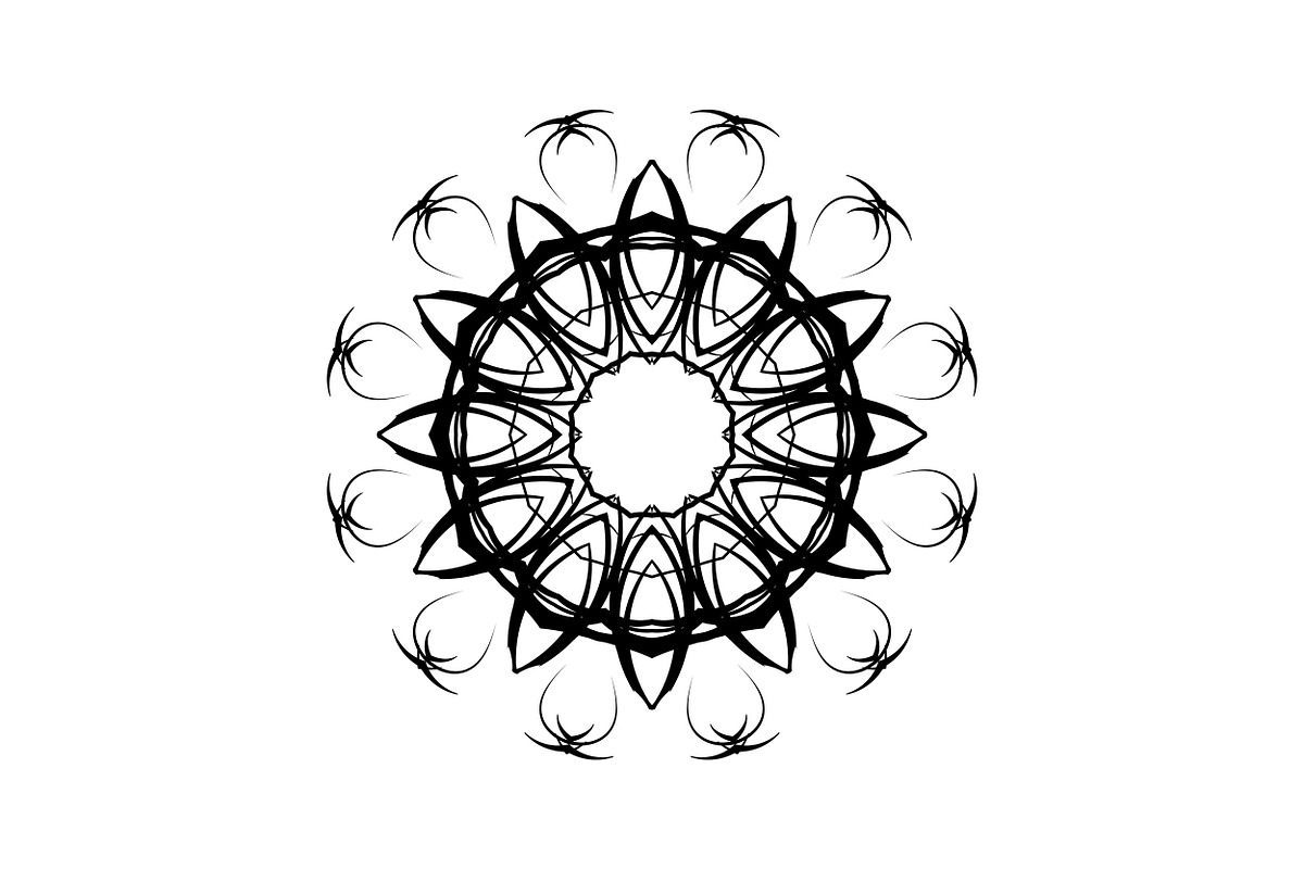 Ornamental Black White Mandala Pack, a Decorative Illustration by NJ Himel (Photo 8 of 103)